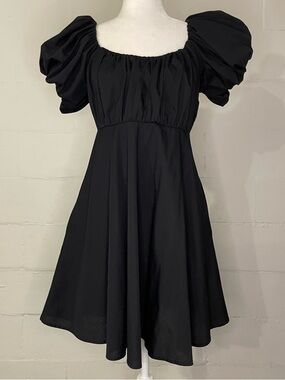 Abercrombie & Fitch Black Puff-Sleeve Mini Dress